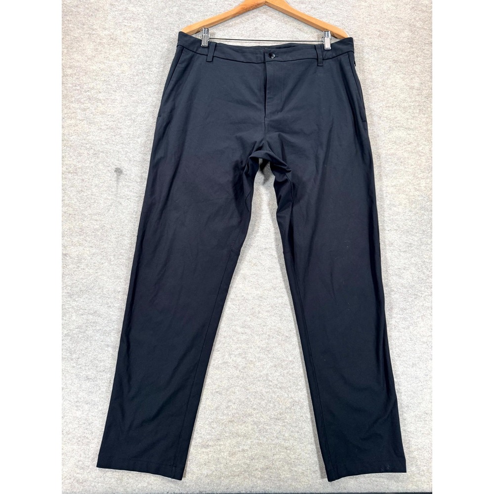 Lululemon ABC Classic Fit Pants Mens 36 Black Stretch Mid Rise Flat Front 30.5in